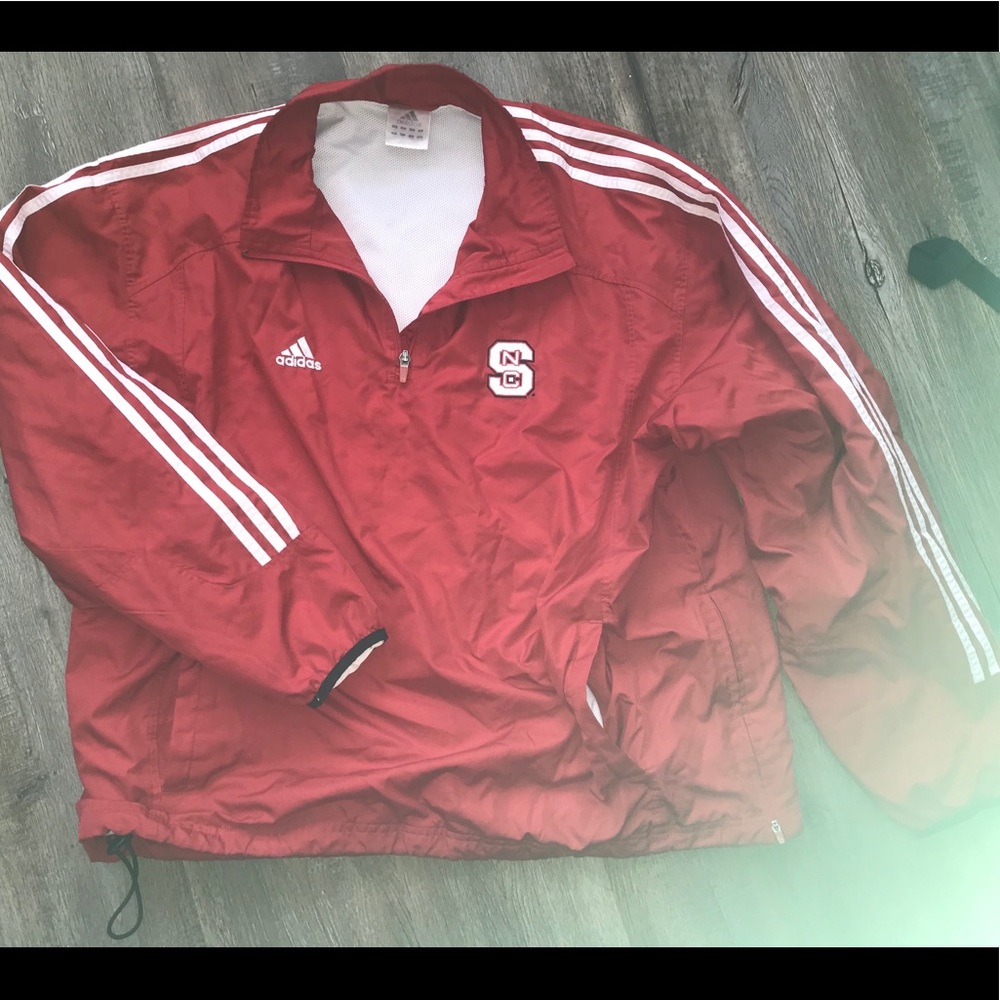 Adidas NC State half zip pullover windbreaker XL